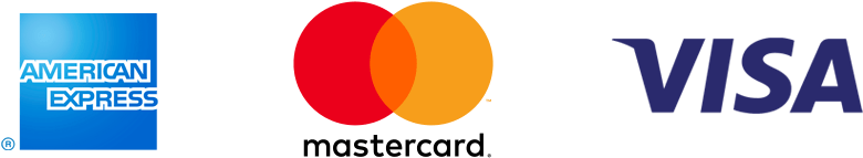 American Express, Mastercard and Visa accepted