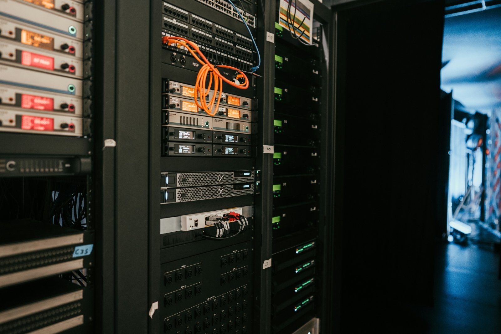 Enterprise network racks and switching equipment
